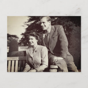 Princess Elizabeth II Prince Philip Vykort