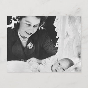 Princess Elizabeth med sin son Prince Charles Vykort