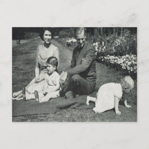 Princess Elizabeth och familj 1951 Vykort