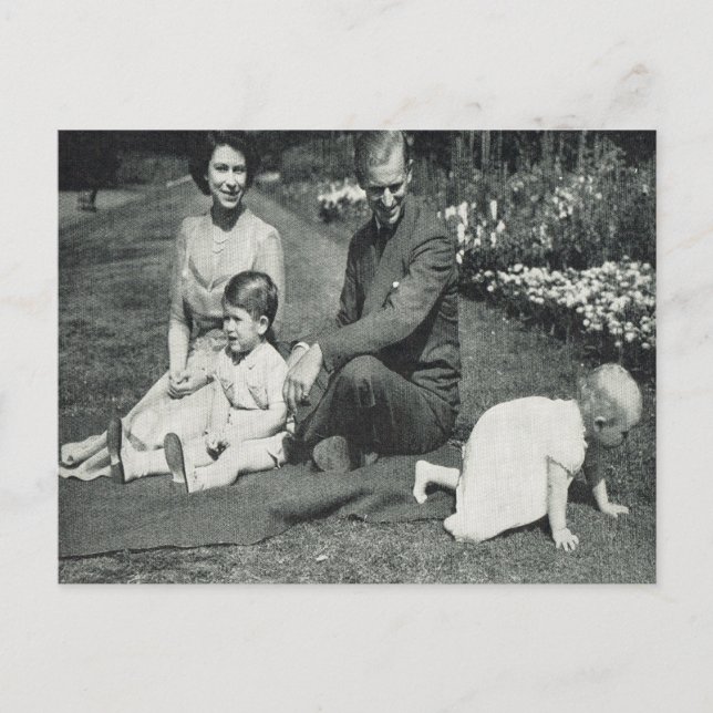 Princess Elizabeth och familj 1951 Vykort (Framsida)
