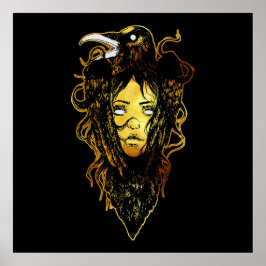 Princess Embraced by a Kråka Poster