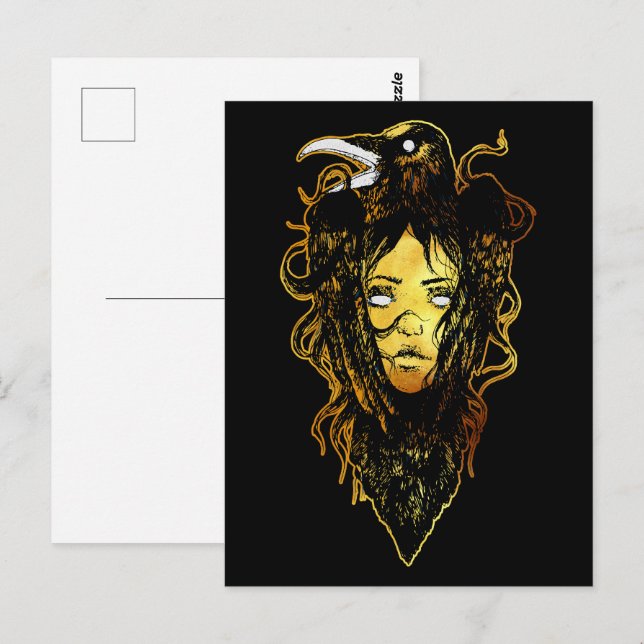 Princess Embraced by a Kråka Vykort (Fram/baksida)