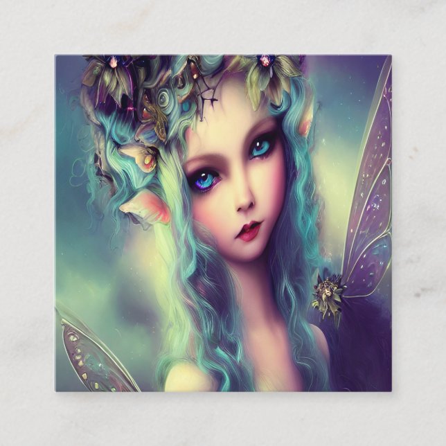 Princess Fairy Magic Fyrkantigt Visitkort (Framsida)