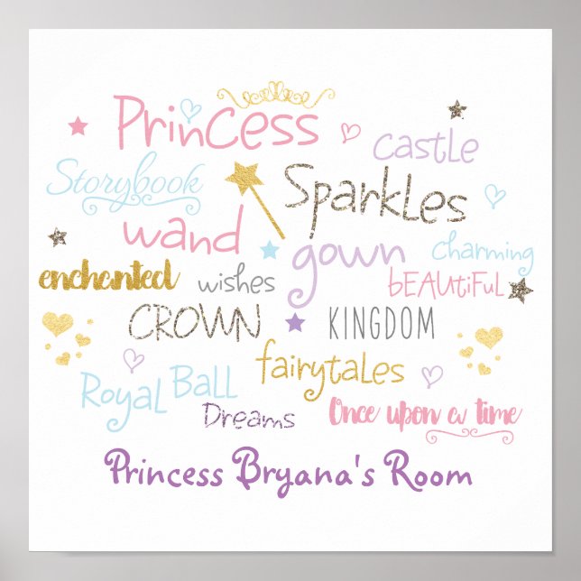Princess Fairy Tale Storybook Girls Girly Poster (Framsidan)