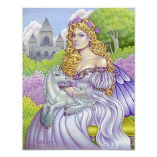 Princess fairy Unicorn-fantasi art Fototryck