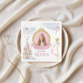 Princess Fairytale Cute Rosa Girl Girl Girl Birthd Pappersservett