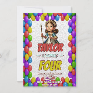 Princess Fairytale Royal Söt Birthday Inbjudan