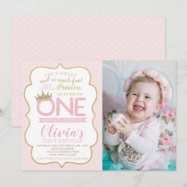 Princess First Birthday Inbjudningar