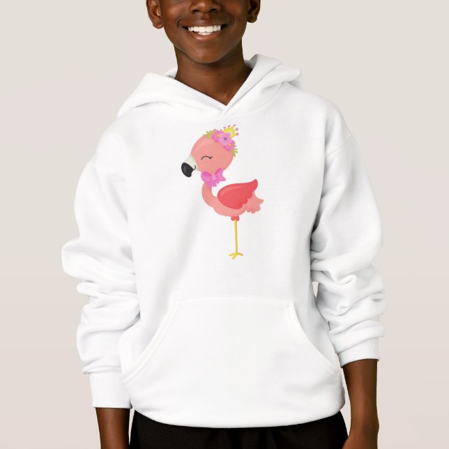 Princess Flamingo, Flowers, Cute Flamingo, Krona T Shirt (Framsida)