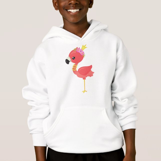 Princess Flamingo, Krona, Cute Flamingo, Flowers T Shirt (Framsida)