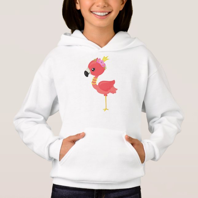 Princess Flamingo, Krona, Cute Flamingo, Flowers T Shirt (Framsida)