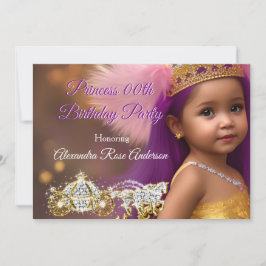 Princess Flick kalas Carriage lila rosa Inbjudningar