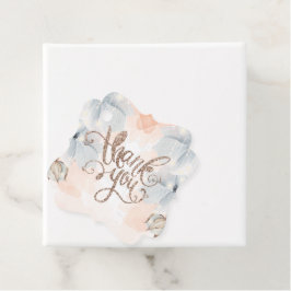 Princess Födelsedagsfest Beige glitter Gåvor Etiketter