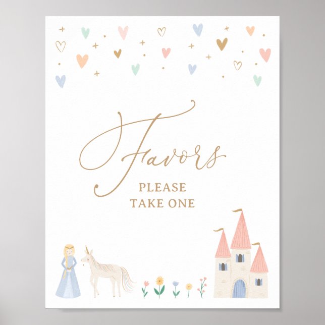 Princess Födelsedagsfest Favors-tecken Poster (Framsidan)