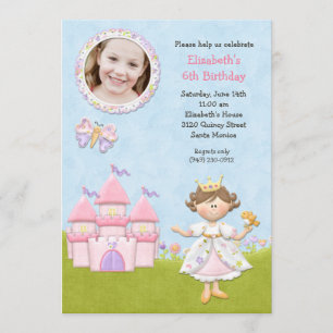 Princess födelsedagsfest inbjudan