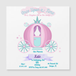 Princess Födelsedagsfest Magnet-inbjudan