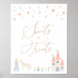 Princess Födelsedagsfest Sweets and Treats Sign Poster