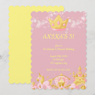 Princess-födelsedagsinbjudan Inbjudningar