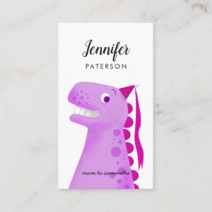 Princess för Dinosaur för mammatelefonkort rosa Visitkort