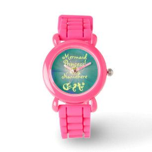 Princess för flickaglittersjöjungfru! TILLFOGA Armbandsur