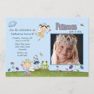 Princess för inbjudan för dagfotofödelsedagsfest