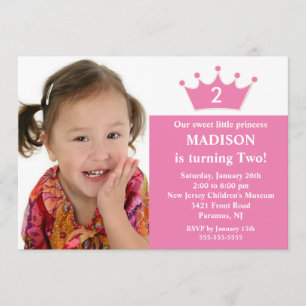 Princess Foto Födelsedag Inbjudan