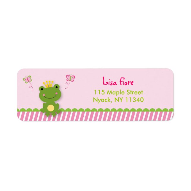Princess Frog Fairy Tale Adressetiketters Returadress Etikett (Framsidan)