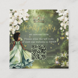 Princess & Frog Green Dress Sweet 16 Quince XV QR Tilläggskort