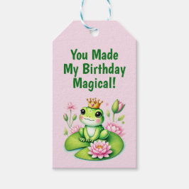 Princess Frog Tack Birthday Presentetikett