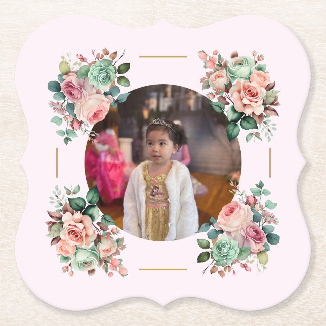 Princess Garden Tea Party Birthday Underlägg Papper (Framsida)