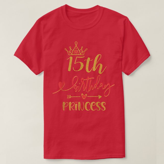 Princess Girl 15 Years 15 Years Party Ide T Shirt (Design framsida)