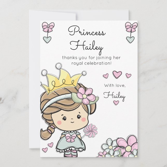 Princess Girl First Birthday Celebration Tack (Framsida)