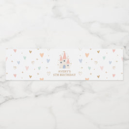 Princess Girl Födelsedagsfest Vattenflaskor Etikett