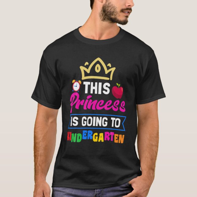 Princess Going to Kindergarten Back to school T Shirt (Framsida)