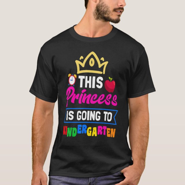 Princess Going to Kindergarten Back to school T Shirt (Framsida)