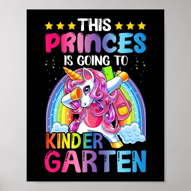 Princess Going to Kindergarten Gift Back to school Poster (Framsidan)