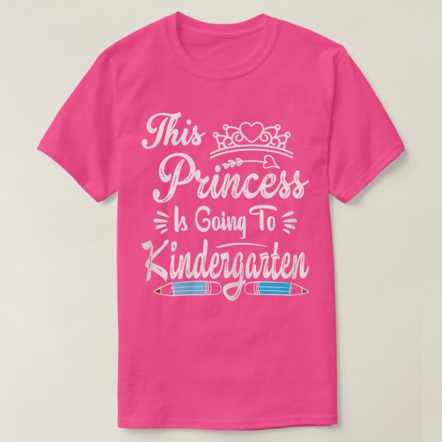 Princess Going To Kindergarten Tee For Girls Back  (Design framsida)