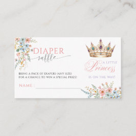 Princess Gold Crown Baby Shower Diaper Raffle Tilläggskort