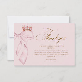 Princess Gold Pink Girl Baby Shower Tack Kort