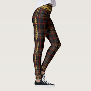 Princess Guld chain Black Red Play Tartan Leggings
