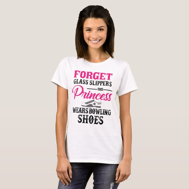 Princess Ha på sig Bowling Sko T-tröja Tee Shirt (Hel framsida)