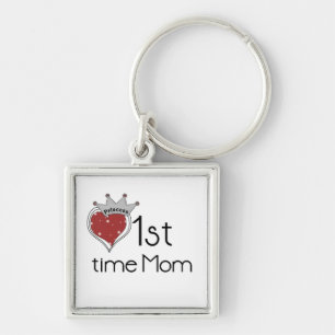 Princess Heart 1:a gången Mamma Gifts Fyrkantig Silverfärgad Nyckelring