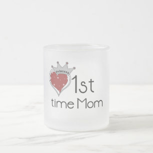 Princess Heart 1:a gången Mamma Tshirts och Gifts Frostad Glasmugg