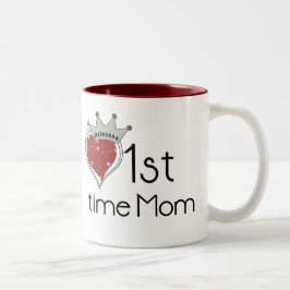 Princess Heart 1:a gången Mamma Tshirts och Gifts Två-Tonad Mugg