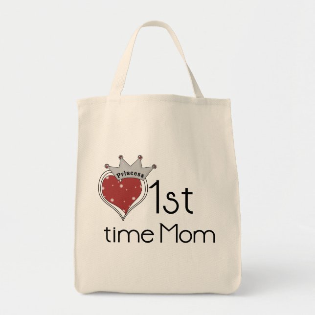 Princess Heart 1:a gången Mamma Tshirts och Gifts Tygkasse (Framsidan)