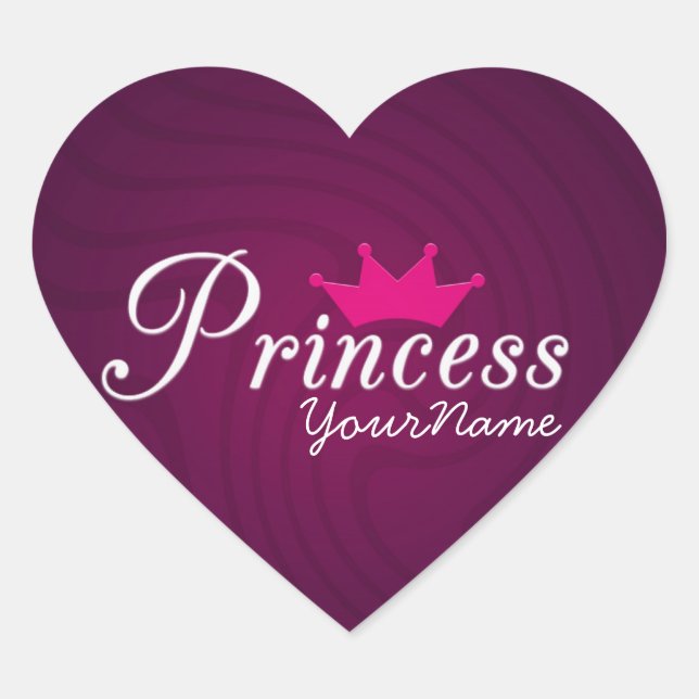 Princess Heart Stickers Hjärtformat Klistermärke (Framsida)