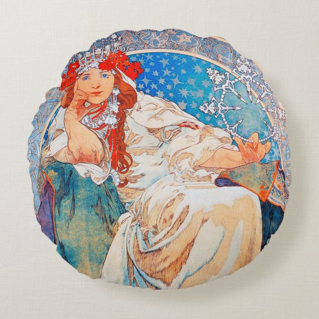 Princess Hyacinth, Alphonse Mucha Dekorativ kudde (Framsidan)