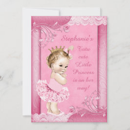 Princess i baby shower för TutuFauxsnöre Inbjudningar