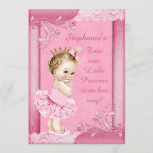 Princess i baby shower för TutuFauxsnöre Inbjudningar