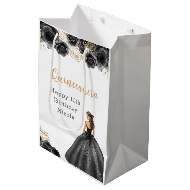 Princess i Black Dress Quinceanera (Framsidan Vinklad)